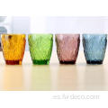 Juego de vasos de vidrio de vidrio de agua de color en relieve